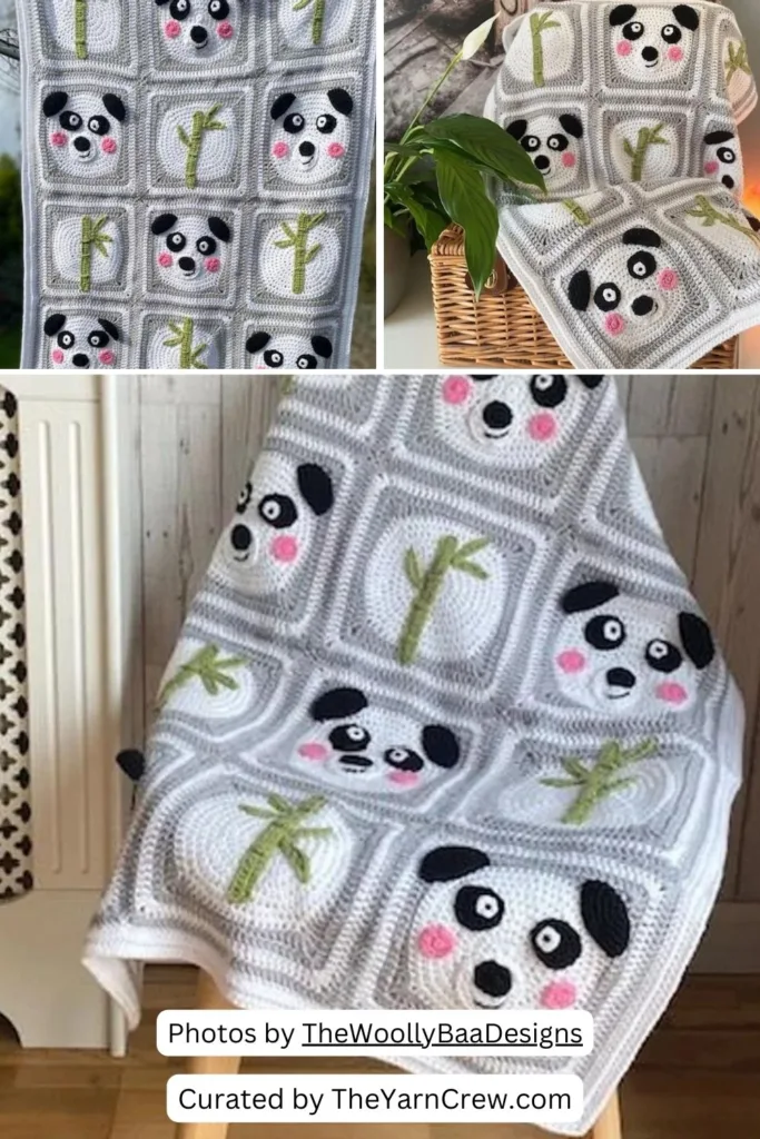 2. CROCHET PATTERN &lsquo;Bamboo Bear panda granny square baby blanket - The Yarn Crew
