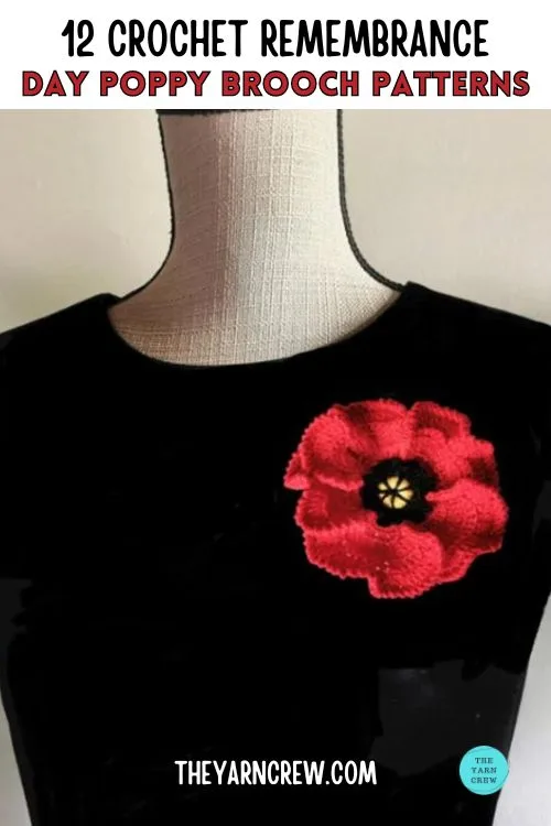 Main Pin 2 - 12 Crochet Remembrance Day Poppy Brooch Patterns - The Yarn Crew