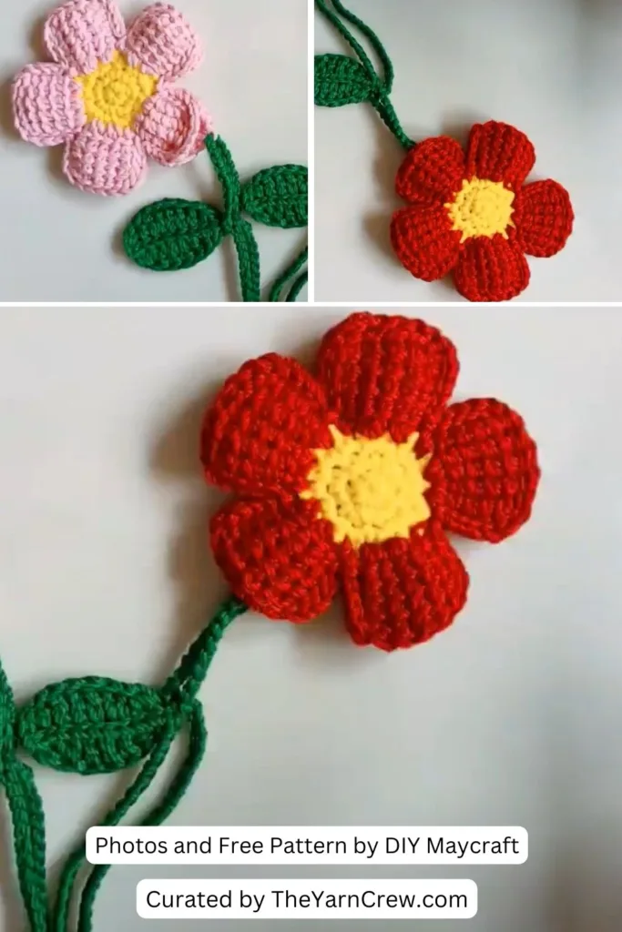 2. Flower Knitting Keychain - The Yarn Crew