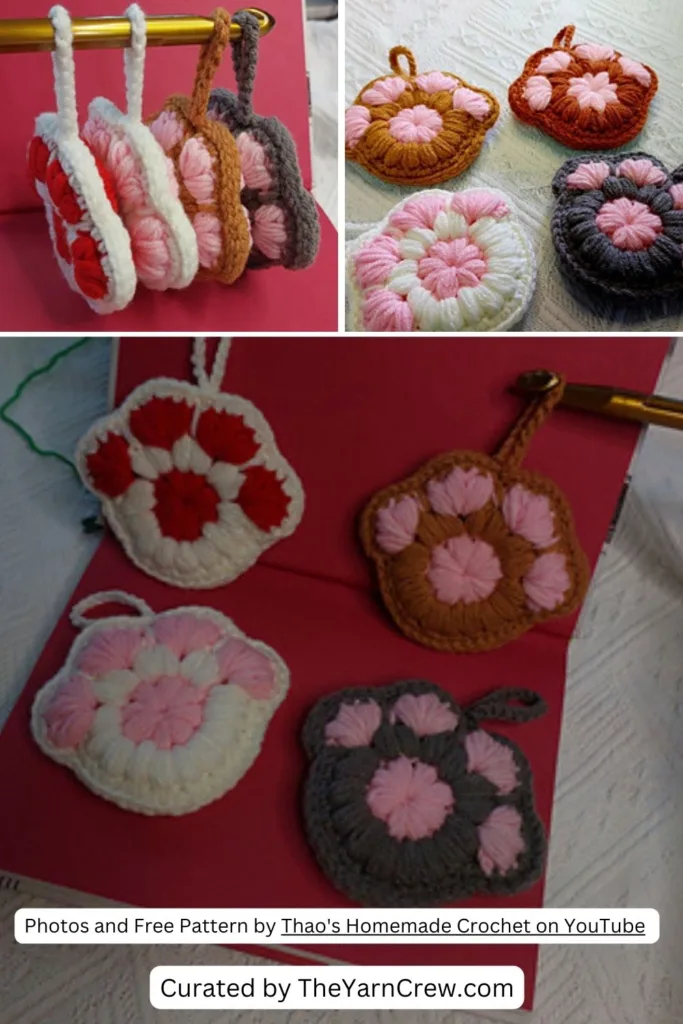 4. Cute and Easy Paw bag charm - The Yarn Crew