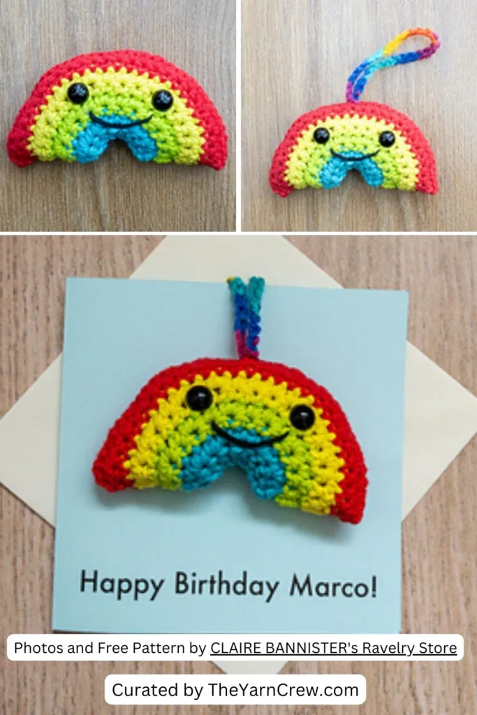 5. Rainbow bag charm - The Yarn Crew