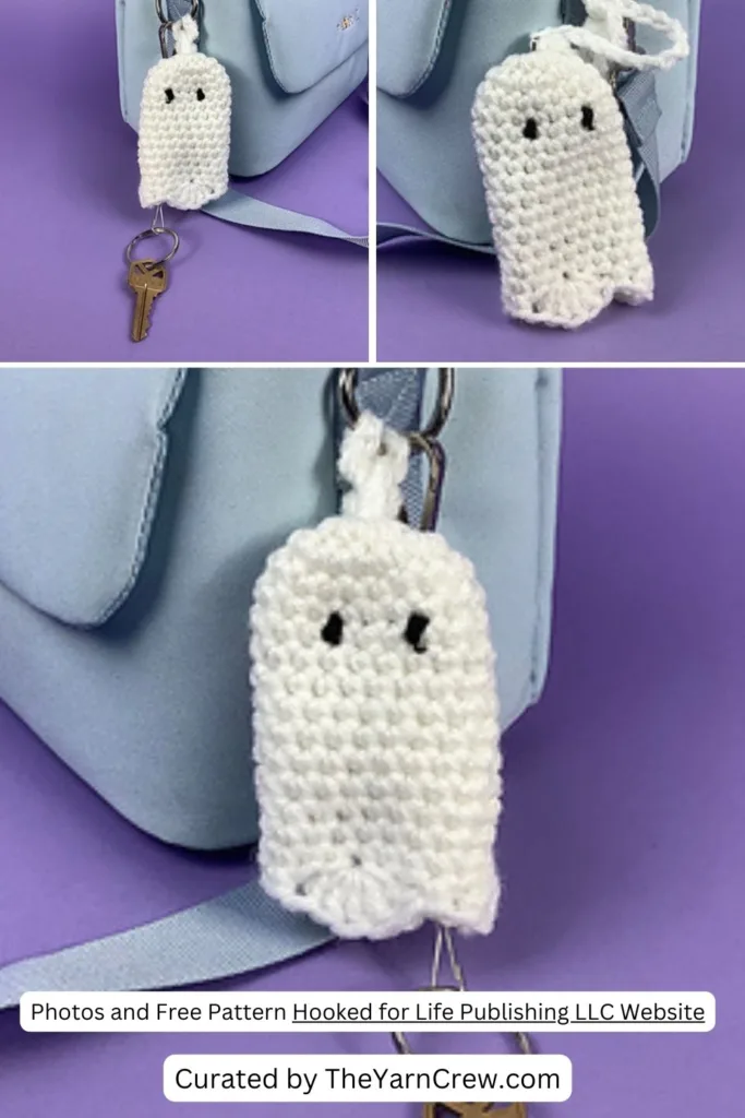 6. Little Ghost Bag Charm - The Yarn Crew