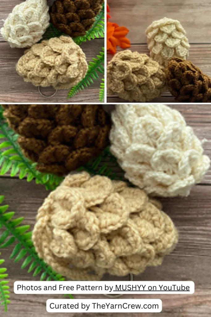 7. Pinecone Bag Charm - The Yarn Crew