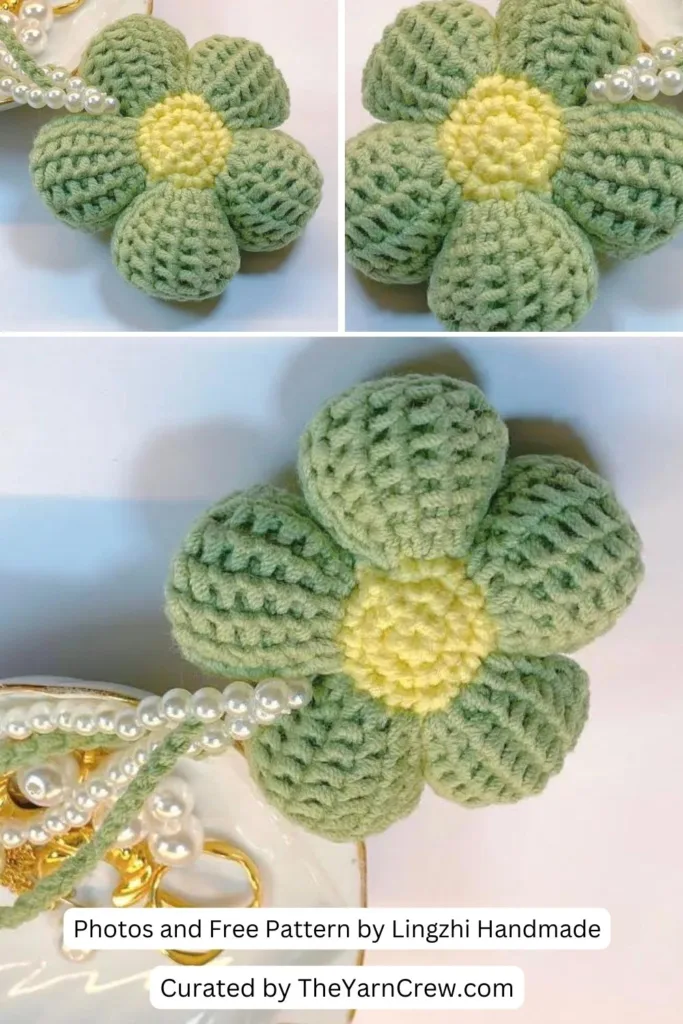 8. Crochet keychain _ Crochet Afghan flower - The Yarn Crew