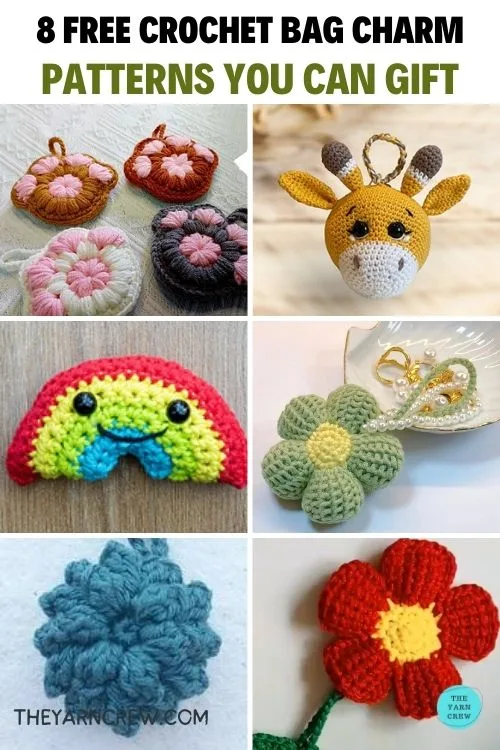 Main Pin 1 - 8 Free Crochet Bag Charm Patterns You Can Gift - The Yarn Crew