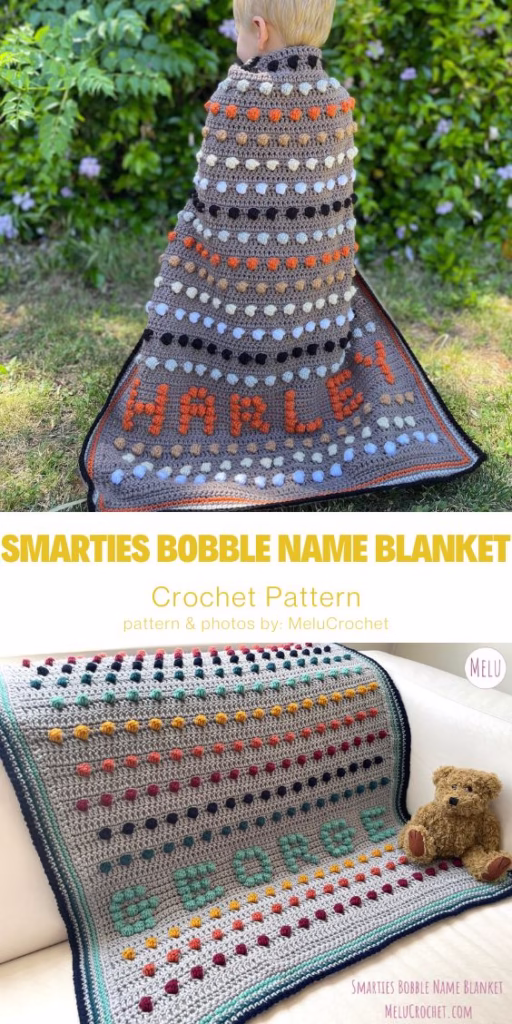 5. Smarties Bobble Name Blanket