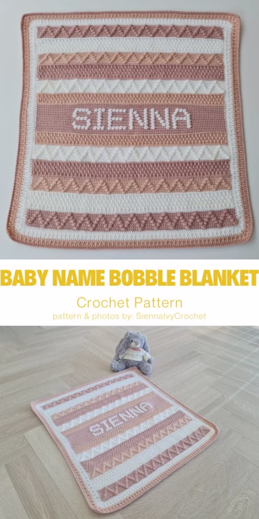 7. Personalised Baby Name Bobble Blanket
