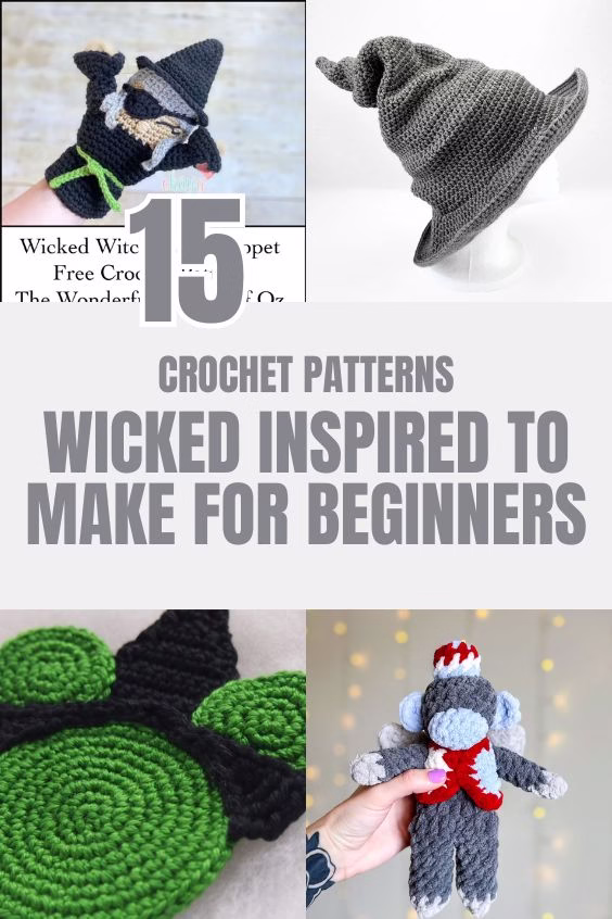 1. BLOG PIN 1 - 15 Wicked Inspired Crochet Patterns To Make For Beginners - The Yarn Crew