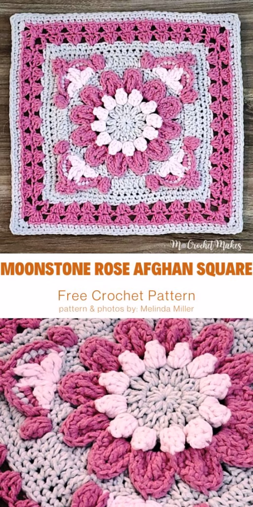 11. Moonstone Rose Afghan Square