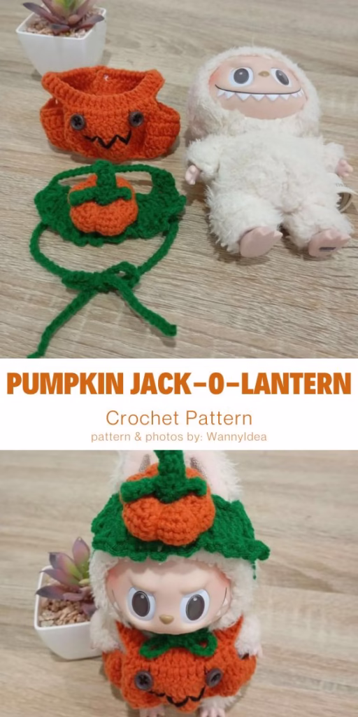 5. Halloween Pumpkin Jack-O-Lantern Labubu Outfit