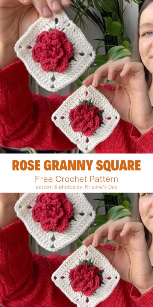 5. Rose Crochet Granny Square