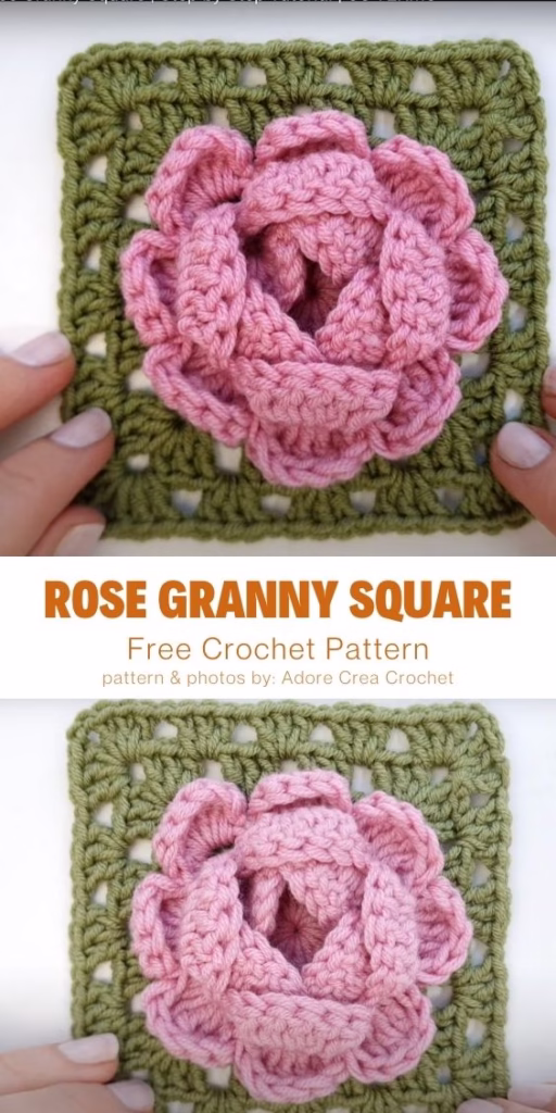 6. How to Crochet a Rose Granny Square