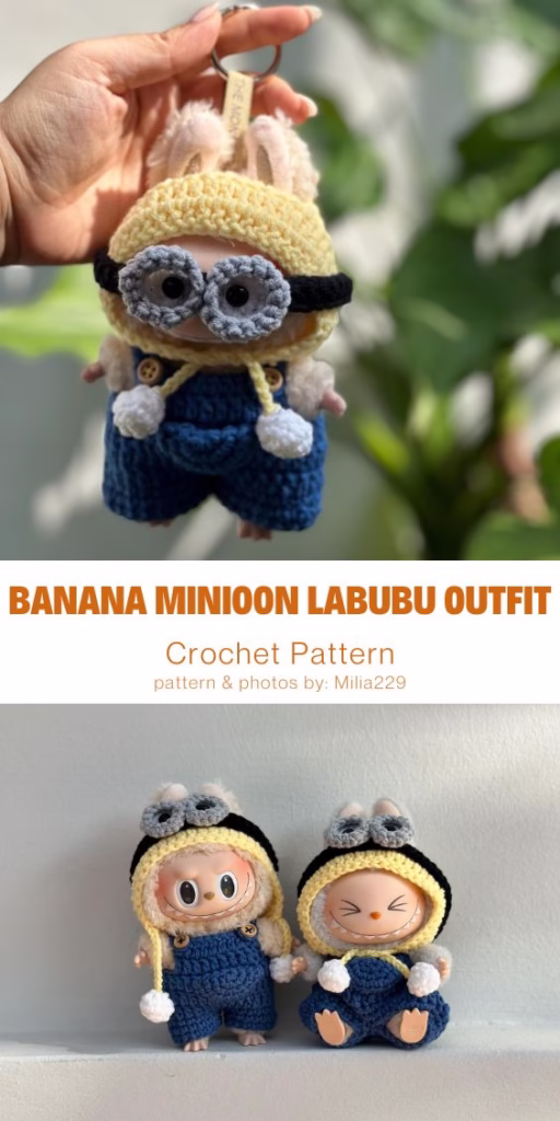 8. Crochet Pattern Banana Minioon Labubu Outfit