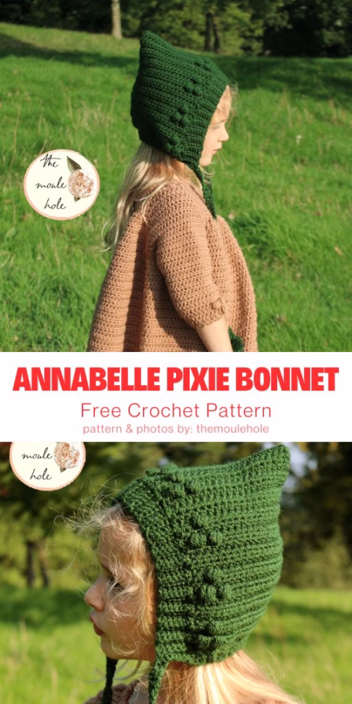3. Annabelle Pixie Bonnet Free Crochet Pattern