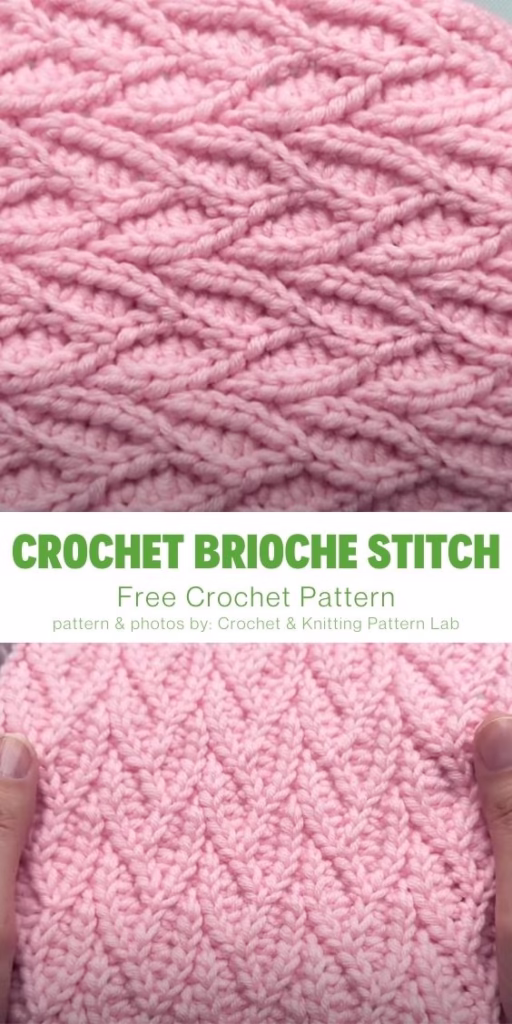 4. Crochet Brioche Stitch - Leaf Pattern
