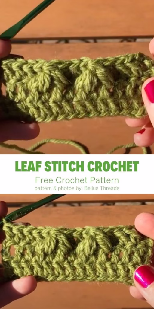 6. Leaf Stitch Crochet Tutorial