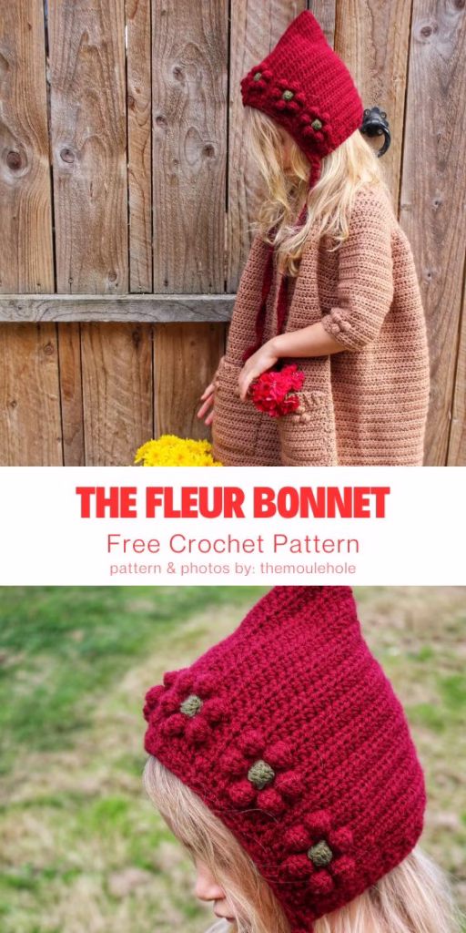 7. Free Crochet Pixie Bonnet Pattern