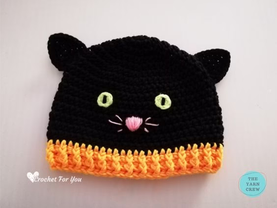 BLOG PHOTO 10 - Halloween Black Cat Hat - Crochet Pattern Curated by TheYarnCrew