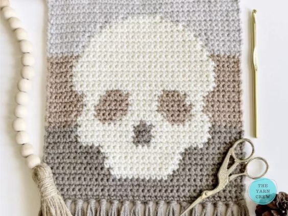 BLOG PHOTO 13 - Simple Skull Hanging Crochet Pattern - Crochet Pattern Curated by TheYarnCrew