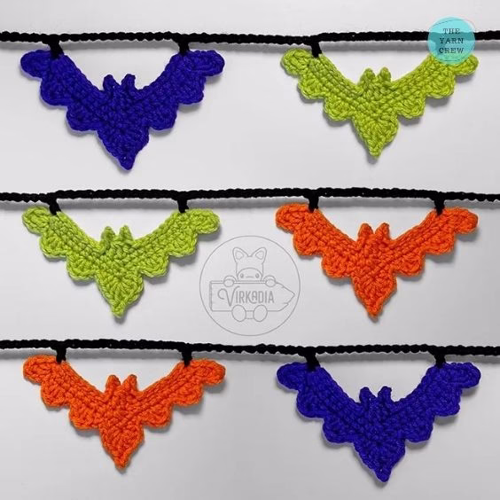 BLOG PHOTO 2 - Crochet Bat Halloween Garland - Crochet Pattern Curated by TheYarnCrew