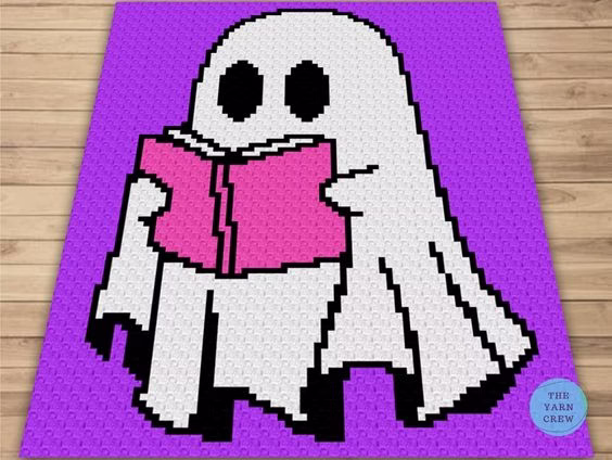 BLOG PHOTO 3 - Ghost Reading Book C2C Crochet Blanket Pattern - Crochet Pattern Curated by TheYarnCrew