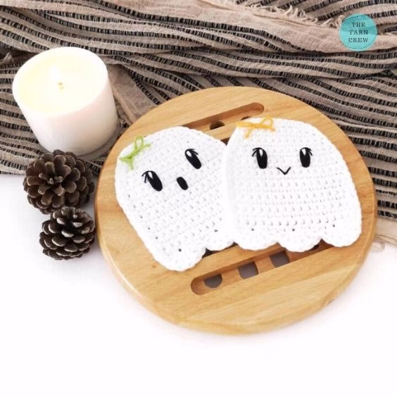BLOG PHOTO 9 - Ghost Coaster Crochet Pattern - Crochet Pattern Curated by TheYarnCrew
