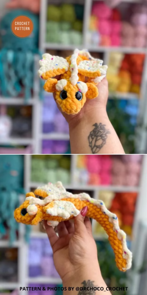 Spark the mini Dragon - 14 Free Amigurumi Dragon Dolls Crochet Patterns - Currated by The Yarn Crew