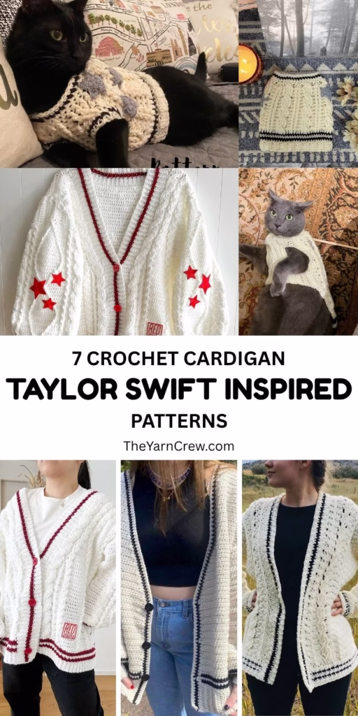 BLOG 1 - 7 Taylor Swift Inspired Folklore Cardigan Crochet Patterns - Curated by The Yarn Crew