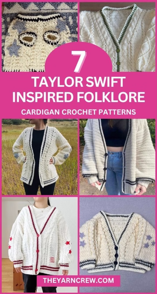 BLOG 3 - 7 Taylor Swift Inspired Folklore Cardigan Crochet Patterns - Curated by The Yarn Crew
