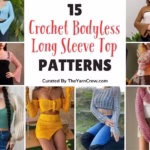 BLOG POSTER - 15 Comfy Crochet Bodyless Long Sleeve Top Patterns For Women - Curated by The Yarn Crew
