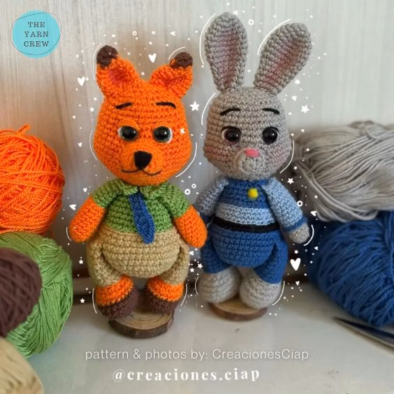 6. Judy Hopps and Nick Wilde Amigurumi Pattern